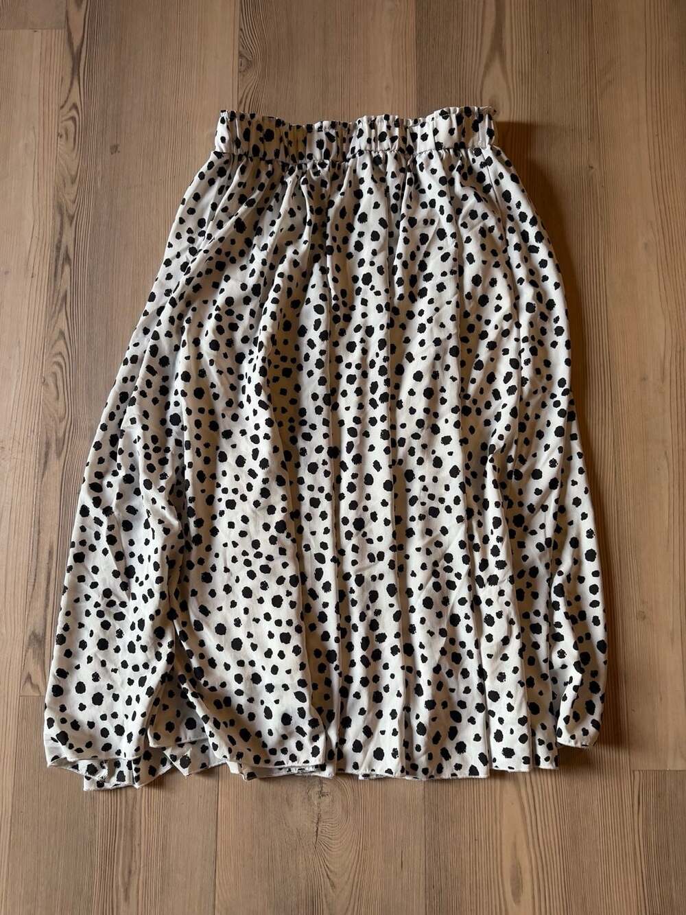 SHEIN Dalmatian Print High-Waist A-Line Midi Skirt